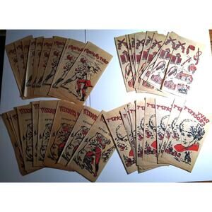 Davy Crockett Lot Of 40 Iron On Transfers Vintage Decals Cowboys Wild West 1950s